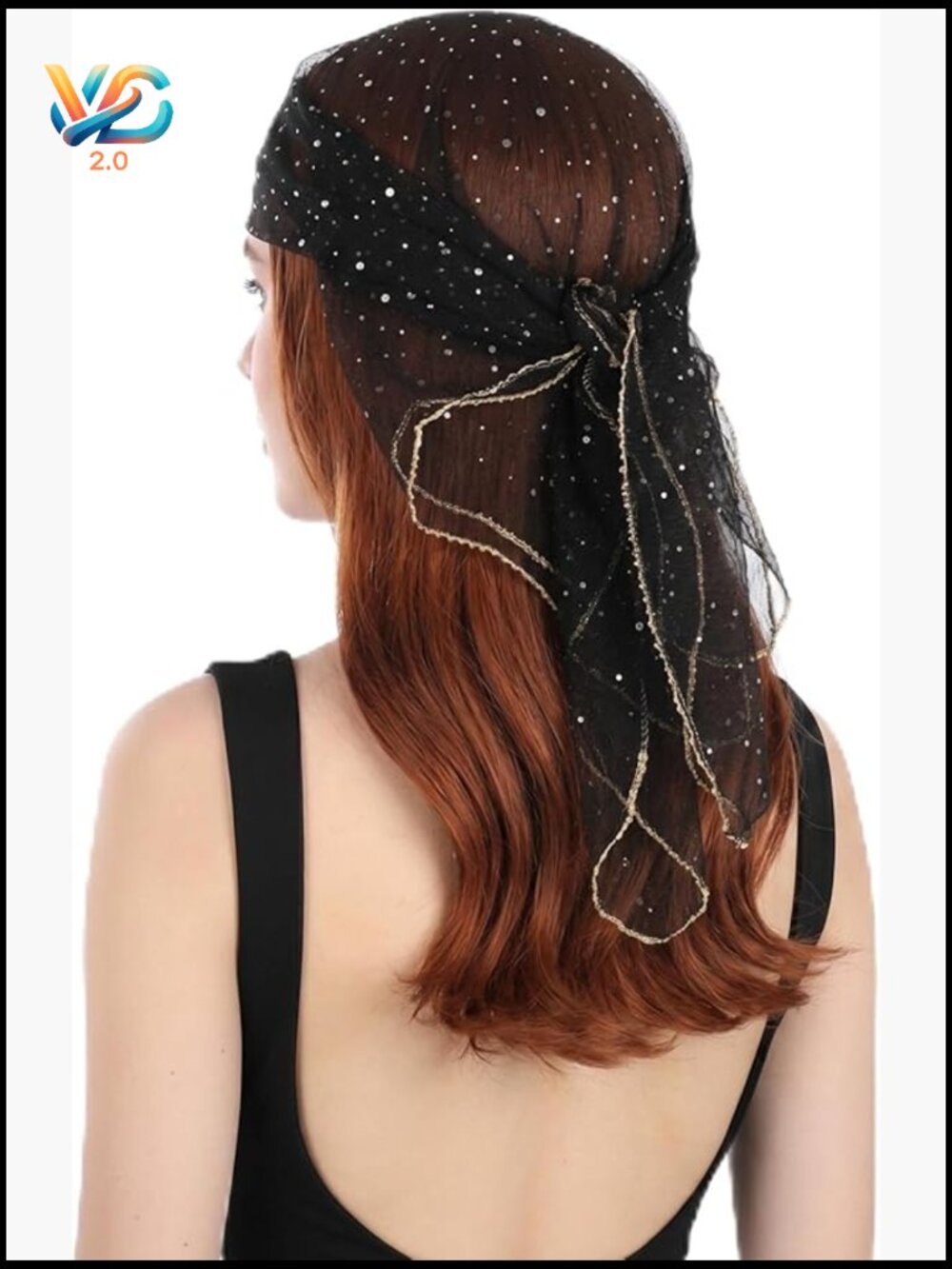 Sparkly Sequin Head Scarf Square Glitter Bandana Versatile Hair Wrap 90s